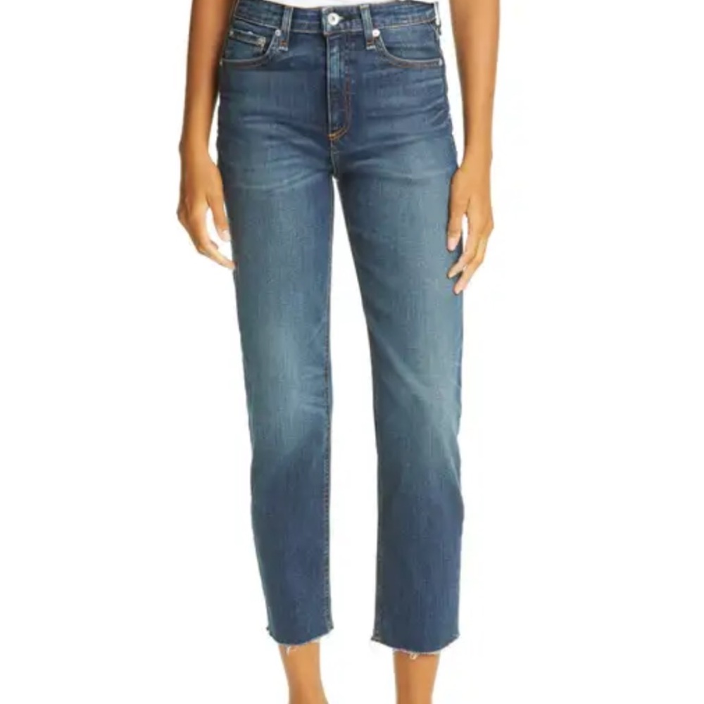 Rag & Bone Nina High Rise Straight Leg Ankle Denim Jeans